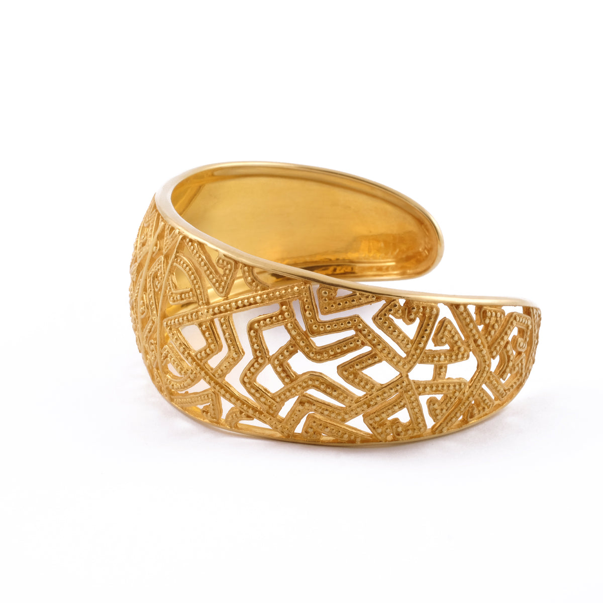 925 Sterling Silver Songket Collection Chain Cuff Bangle