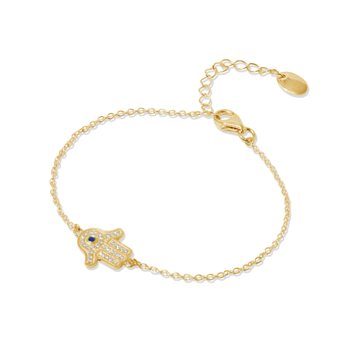 Gelang Perak Koleksi Hamsa Sterling Silver 925 Gold Plated