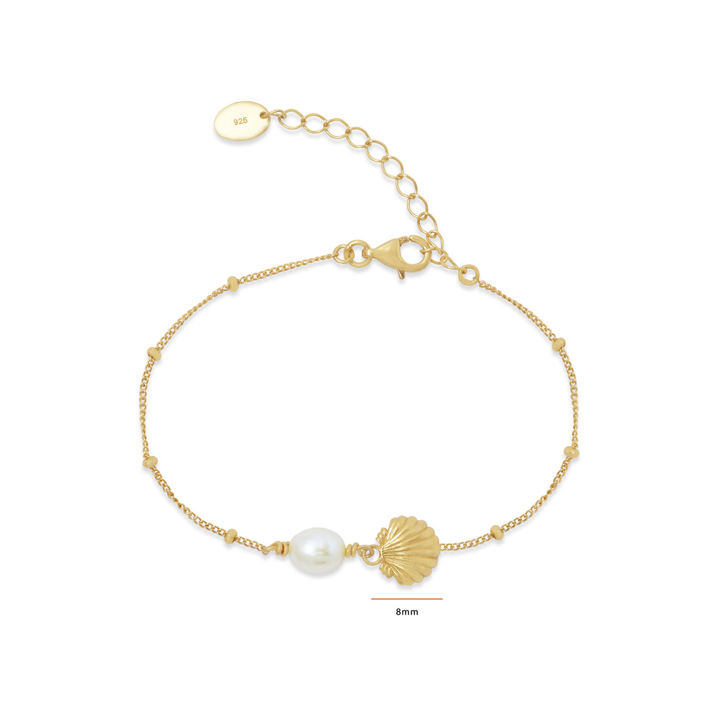 Shell Collection Sterling Silver 925 Chain Bracelet