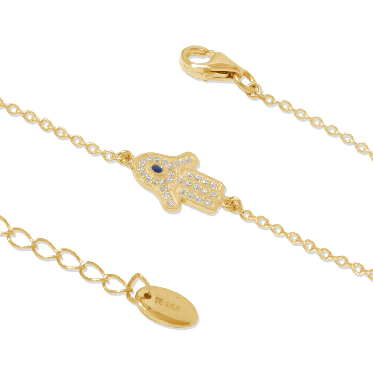 Gelang Perak Koleksi Hamsa Sterling Silver 925 Gold Plated