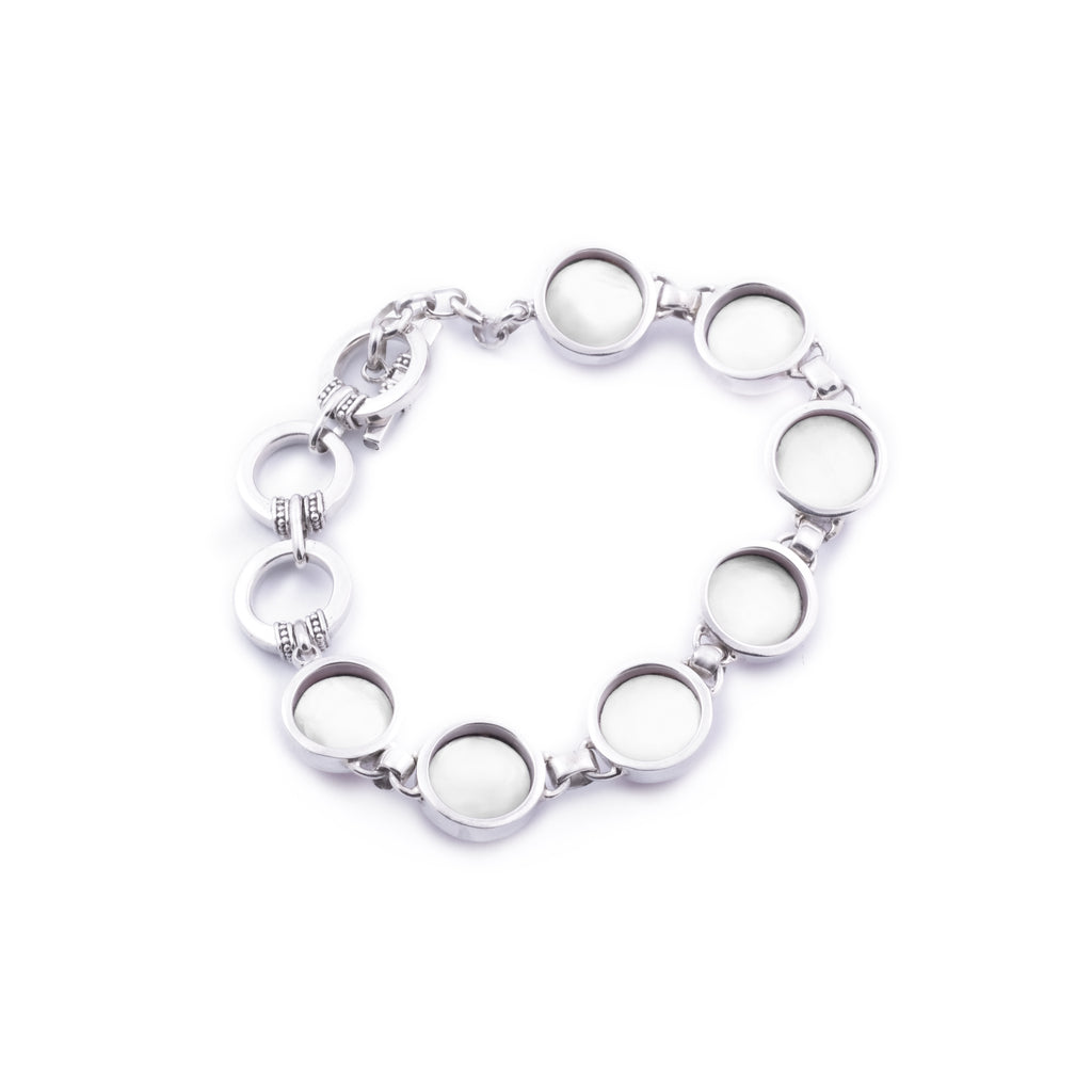 925 Sterling Silver Plain Mabe Chain Bracelet