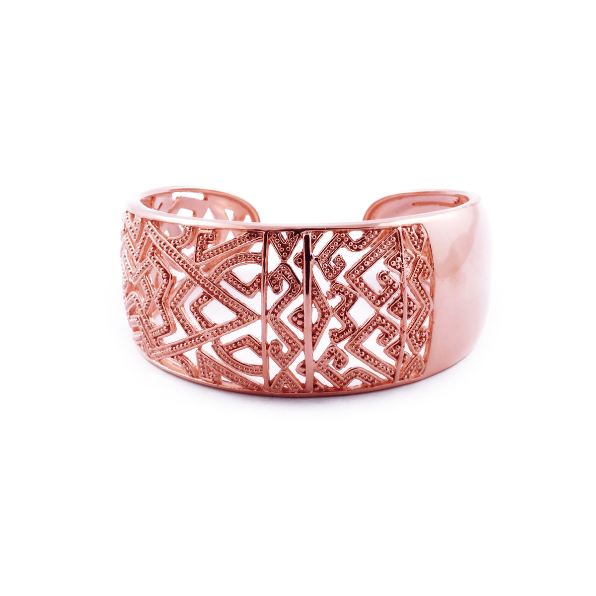 925 Sterling Silver Songket Collection Chain Cuff Bangle