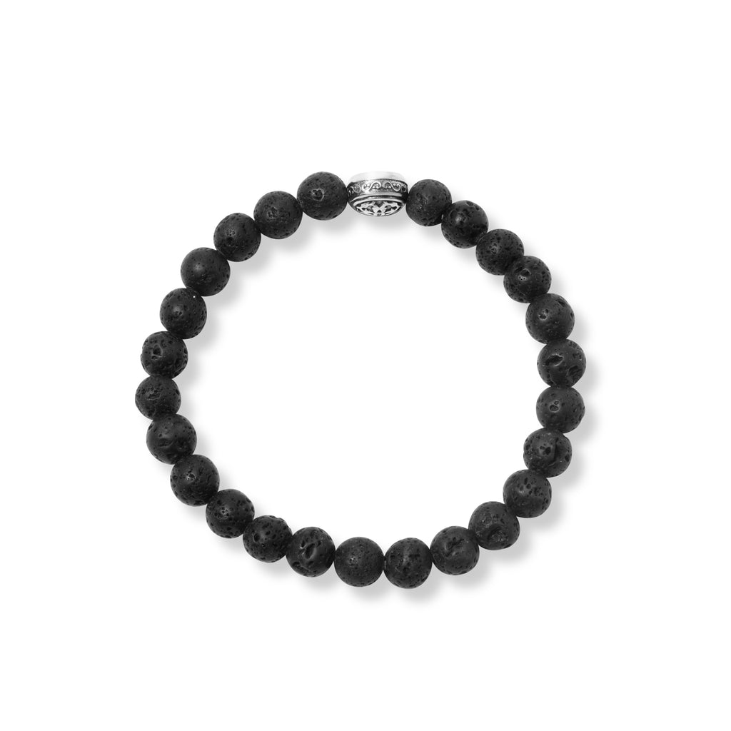 Gelang Lava Bead Perak Koleksi Kompas Sterling Silver
