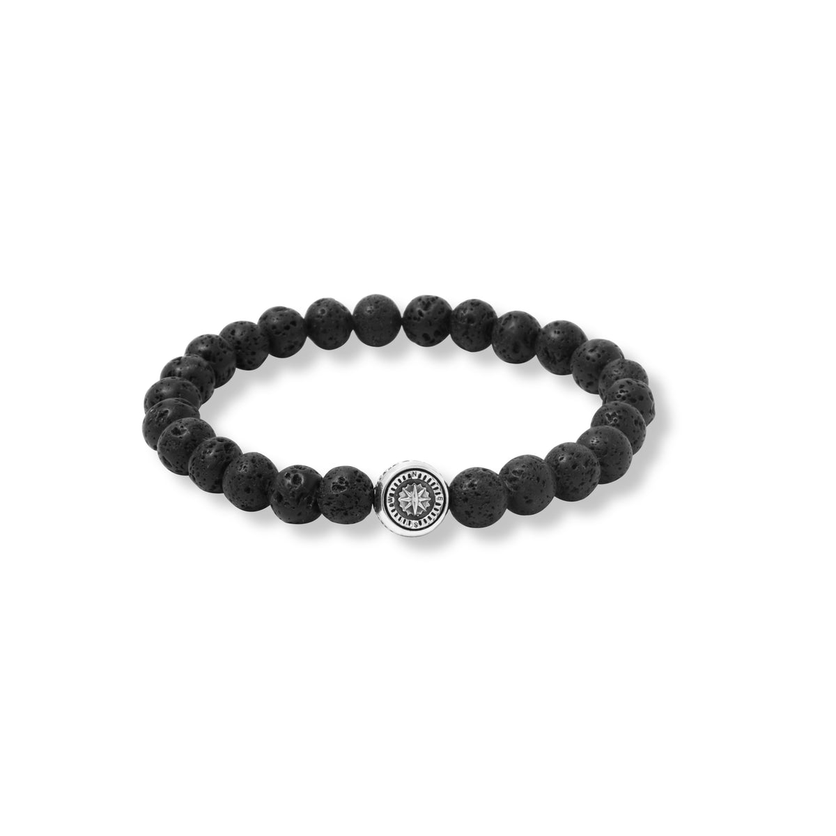 Gelang Lava Bead Perak Koleksi Kompas Sterling Silver