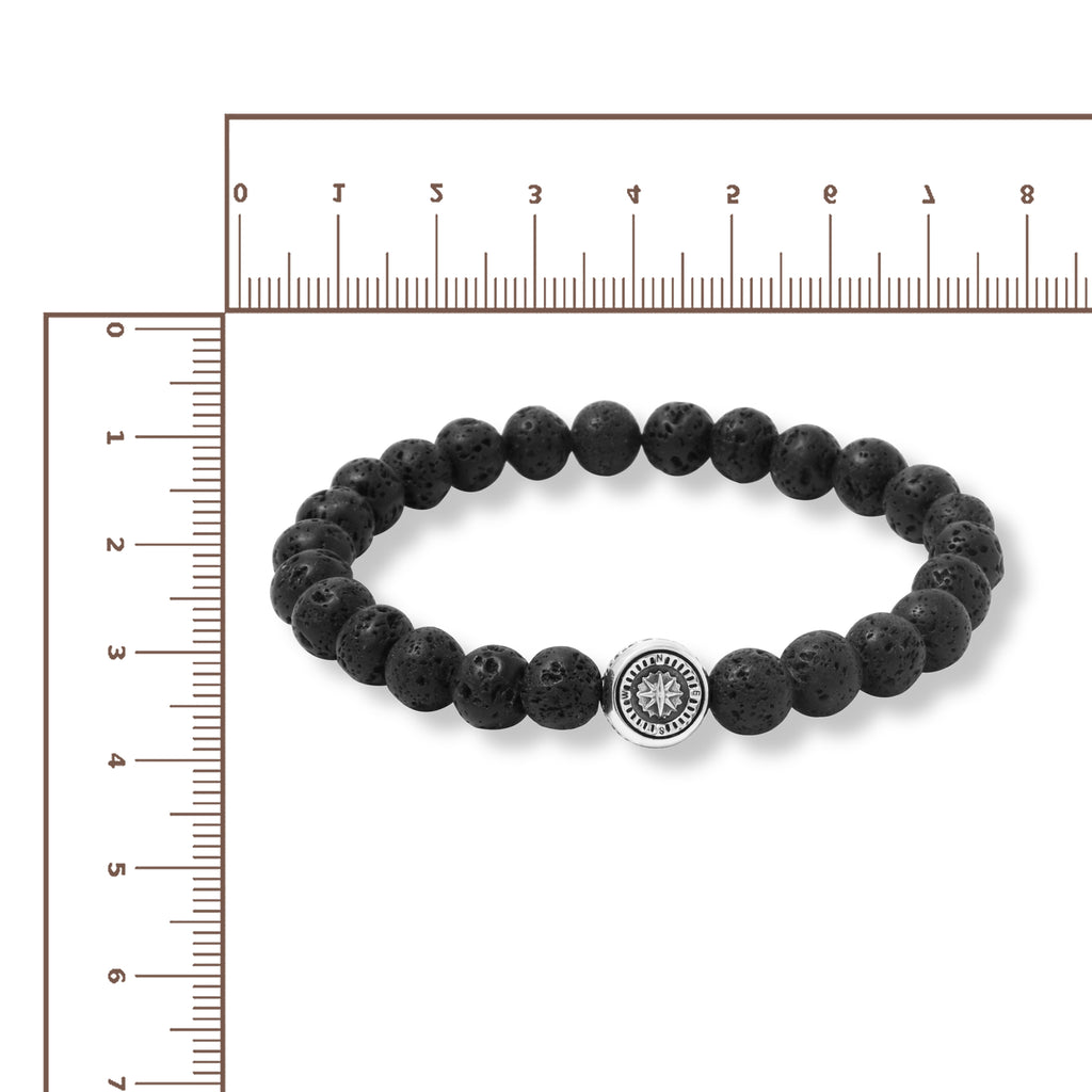 Gelang Lava Bead Perak Koleksi Kompas Sterling Silver