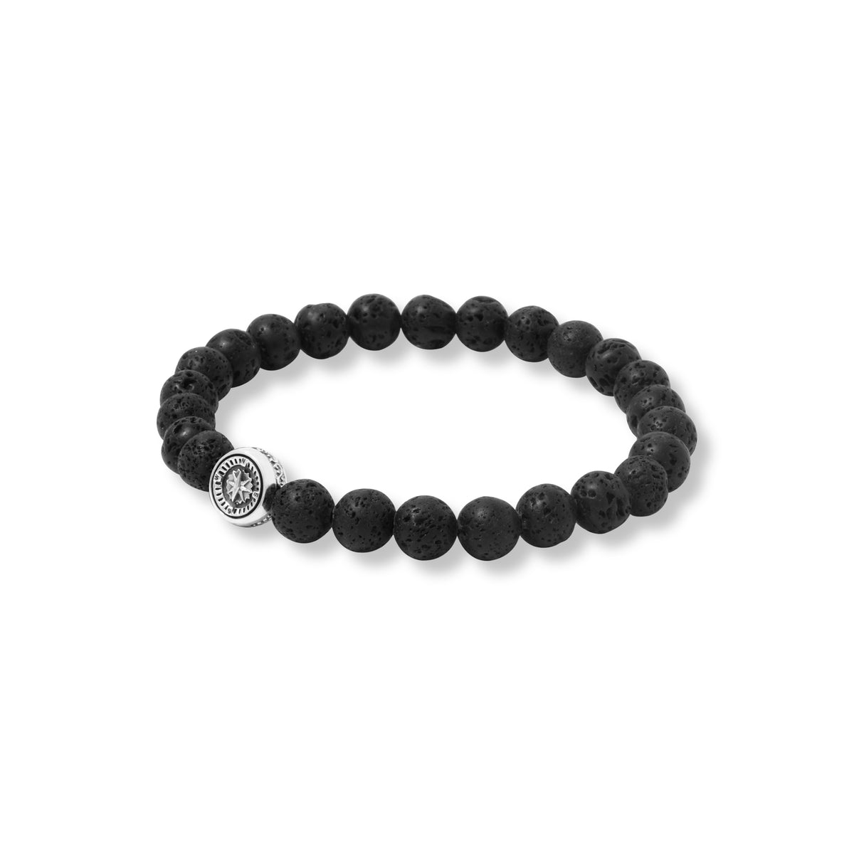 Gelang Lava Bead Perak Koleksi Kompas Sterling Silver