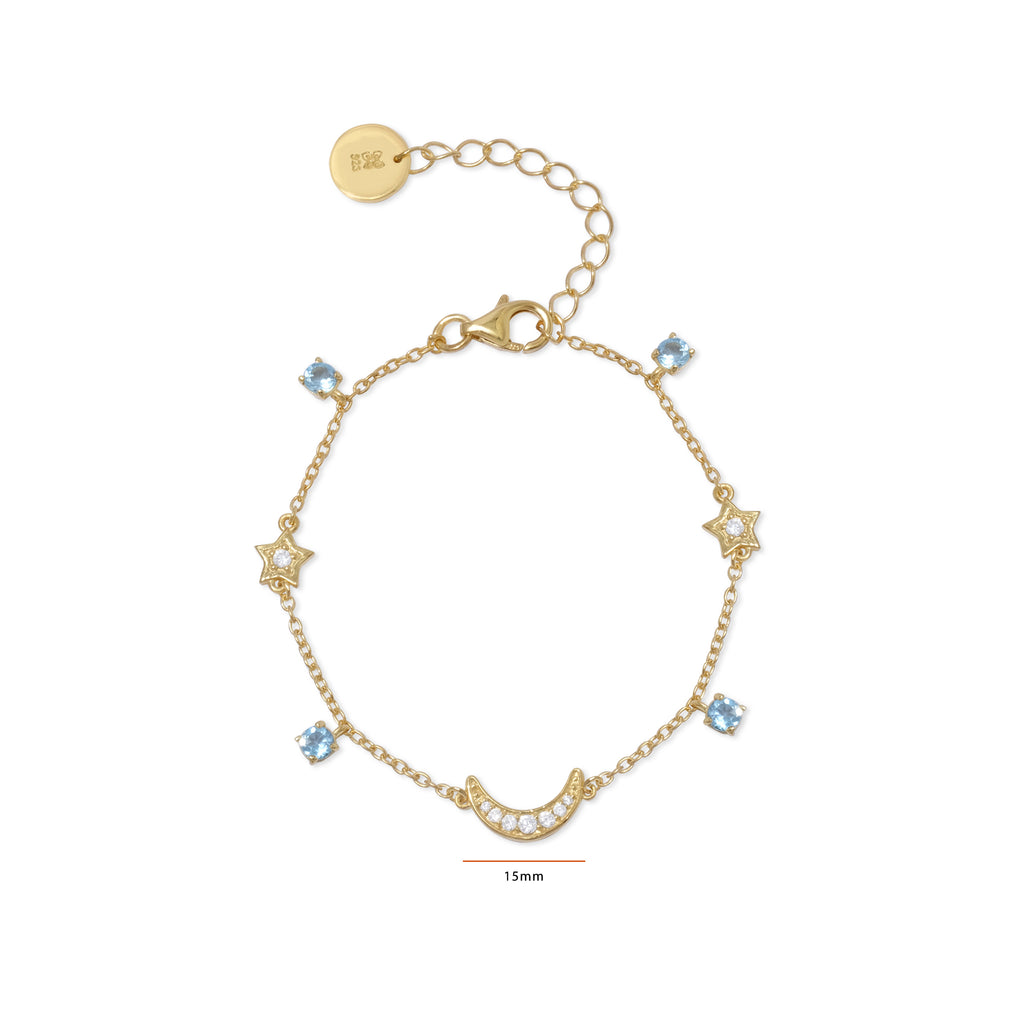 Gelang Perak Koleksi Selene Sterling Silver 925 Gold Plated