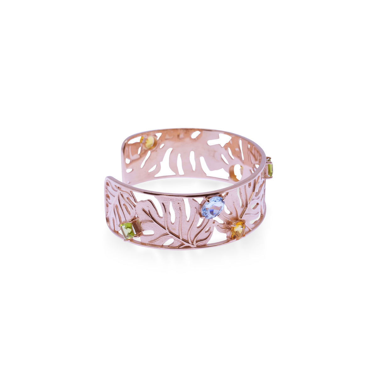 Gelang Bangle Perak 925 Koleksi Monstera Rose Gold Plated