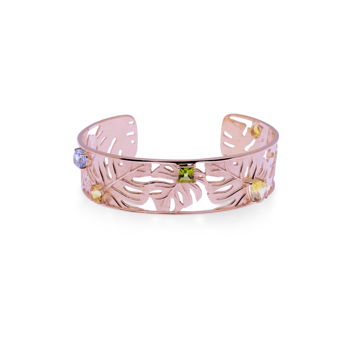 Gelang Bangle Perak 925 Koleksi Monstera Rose Gold Plated