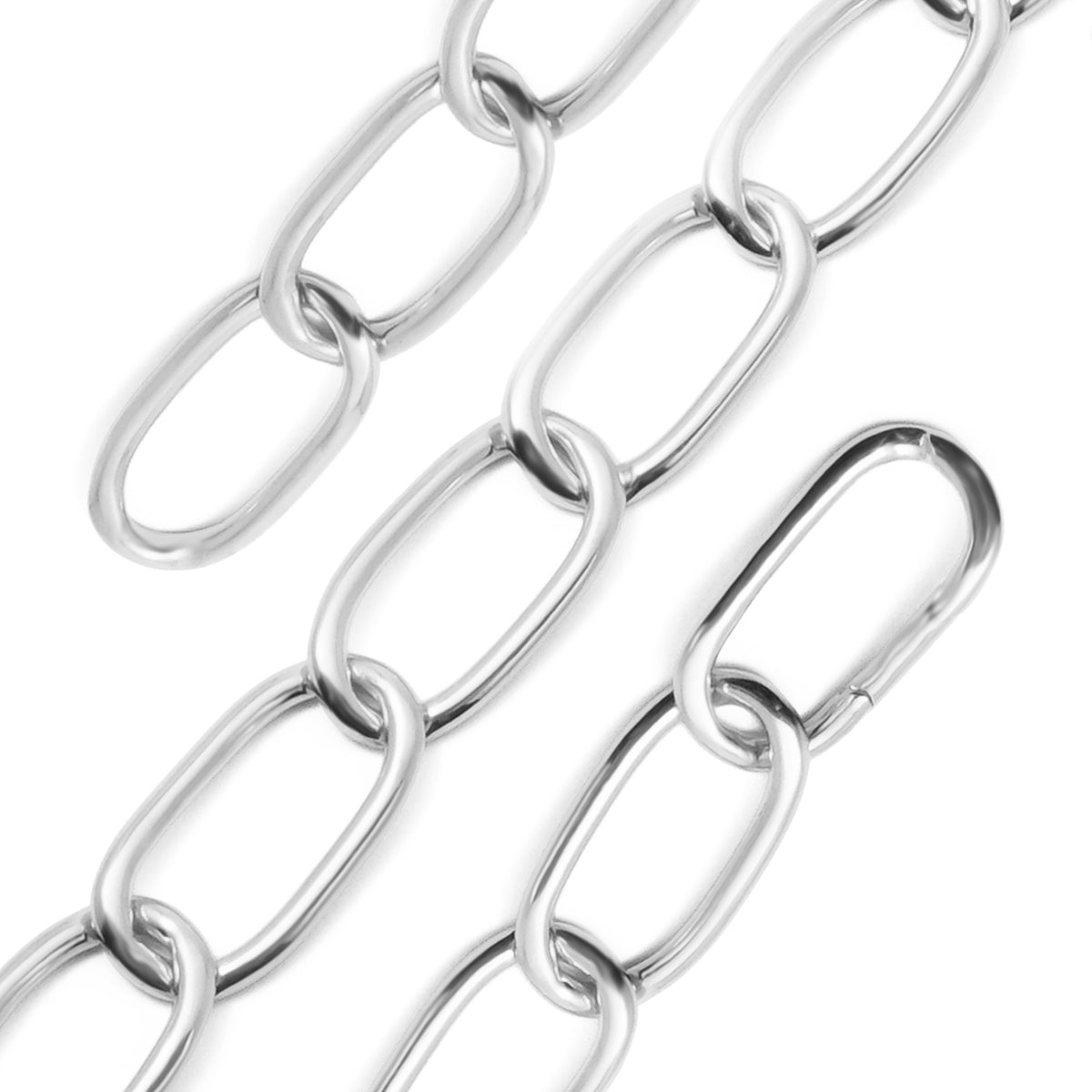 Gelang Rantai Long Curb Koleksi Carabiner Sterling Silver 925