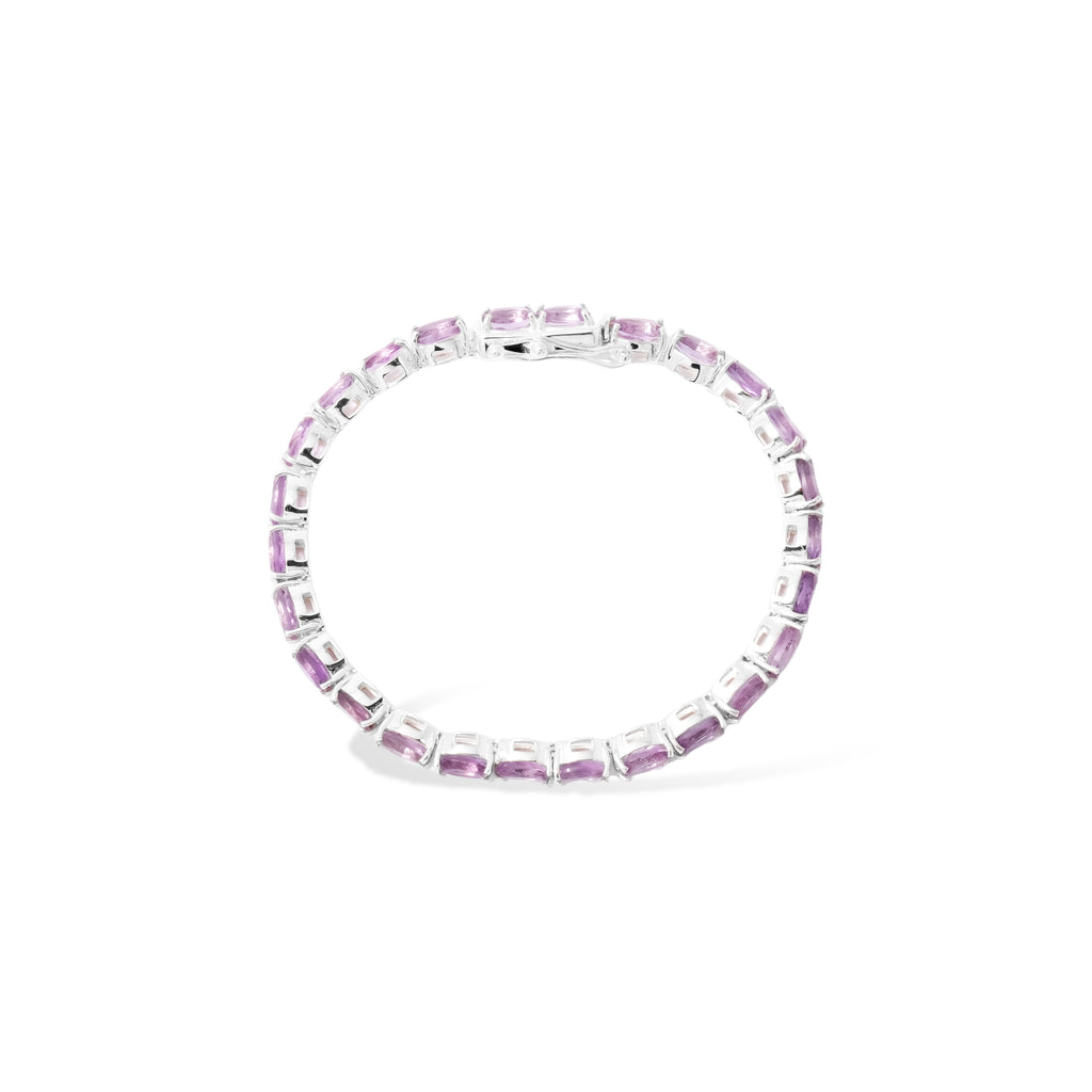 Elegant Vibration Collection Oval Tennis Bracelet in Sterling Silver 925
