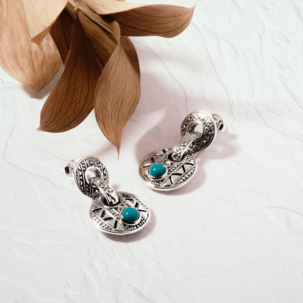 Bohemian Collection Sterling Silver 925 Drop Earrings