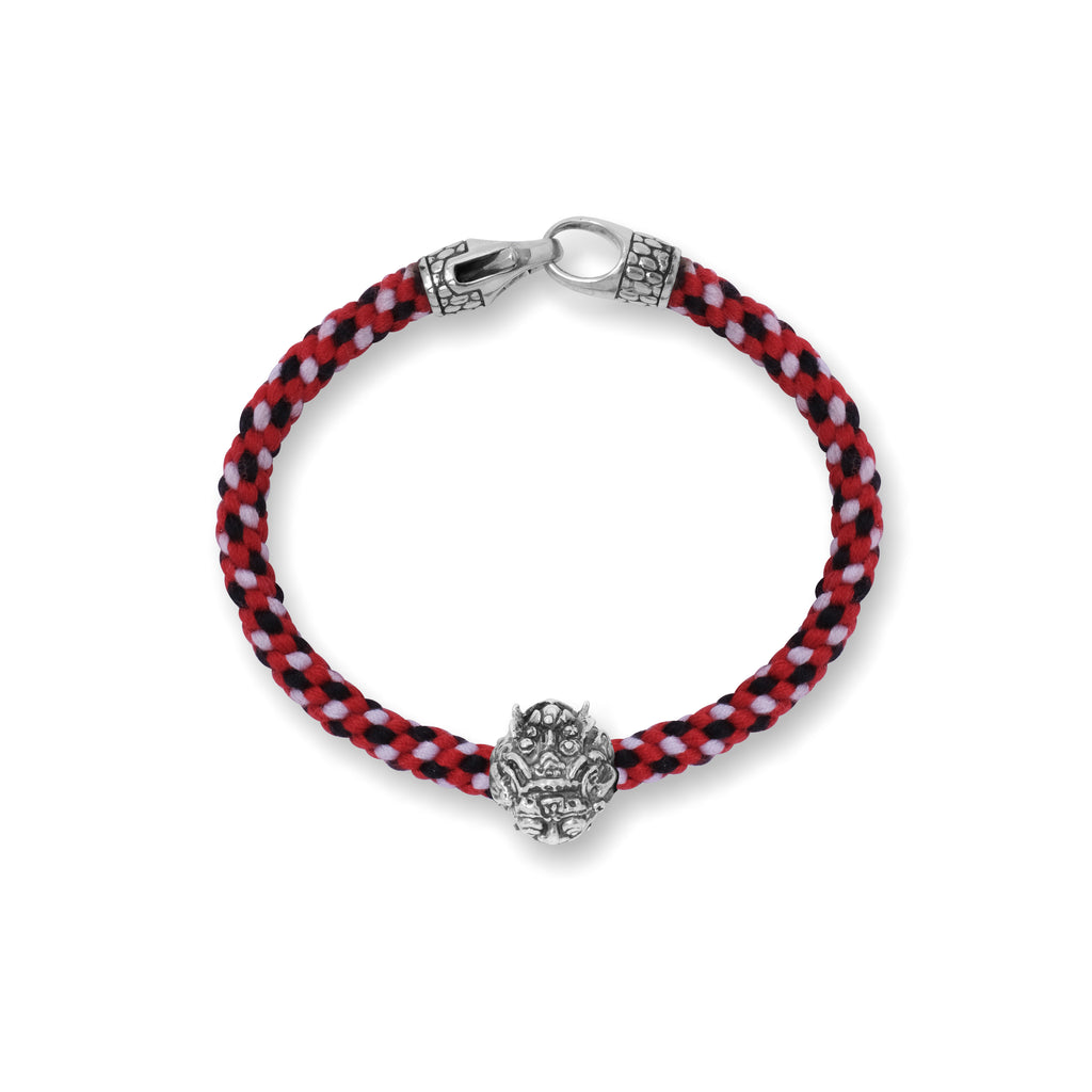 925 Sterling Silver Barong Braided Rope Black Oxidized Bracelet
