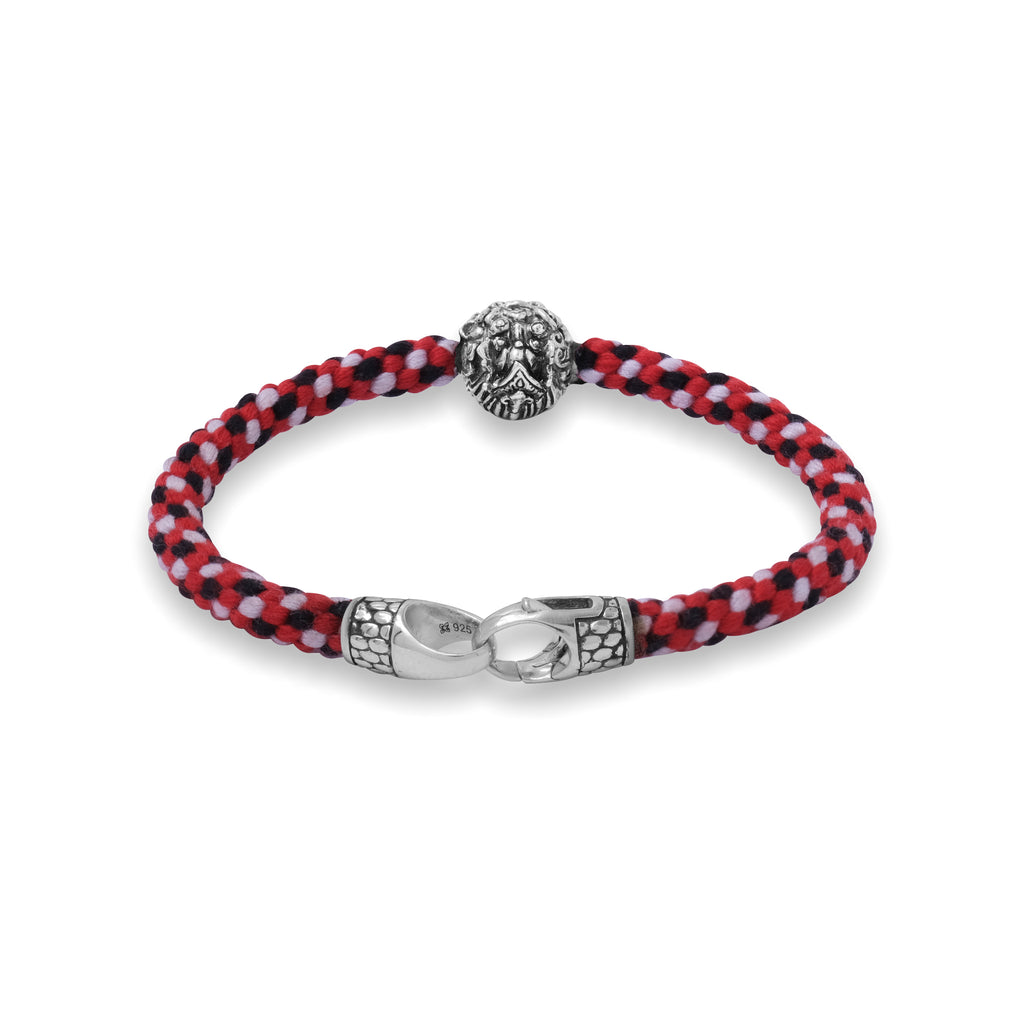 925 Sterling Silver Barong Braided Rope Black Oxidized Bracelet