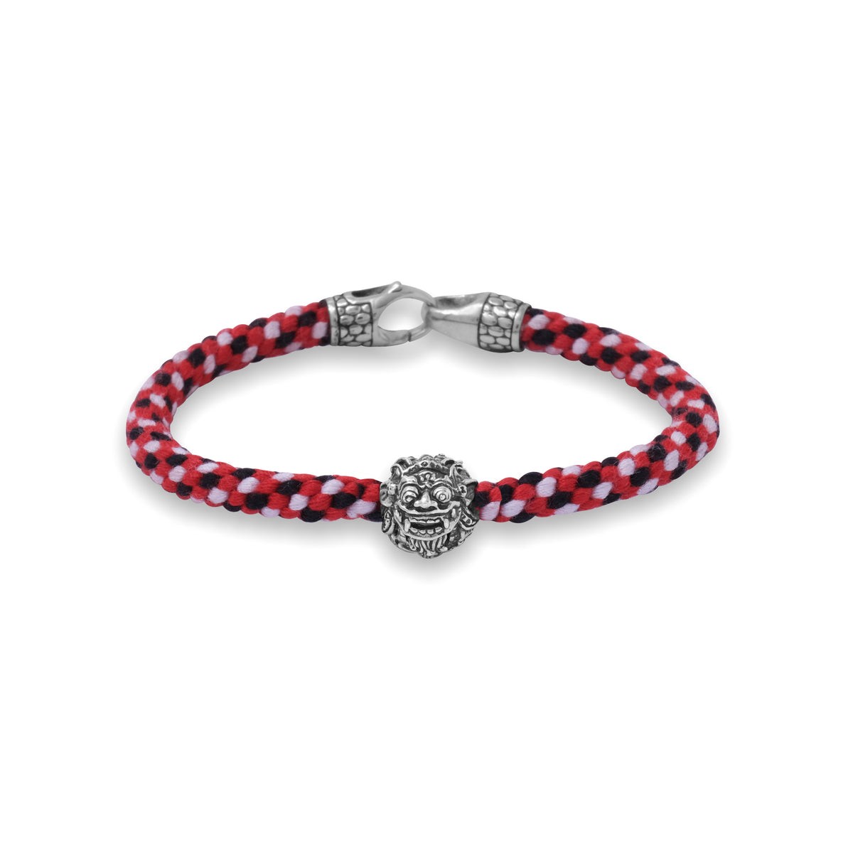 925 Sterling Silver Barong Braided Rope Black Oxidized Bracelet