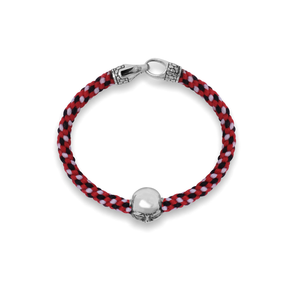 925 Sterling Silver Oxidized Black Braided Rope Buddha Collection Bracelet