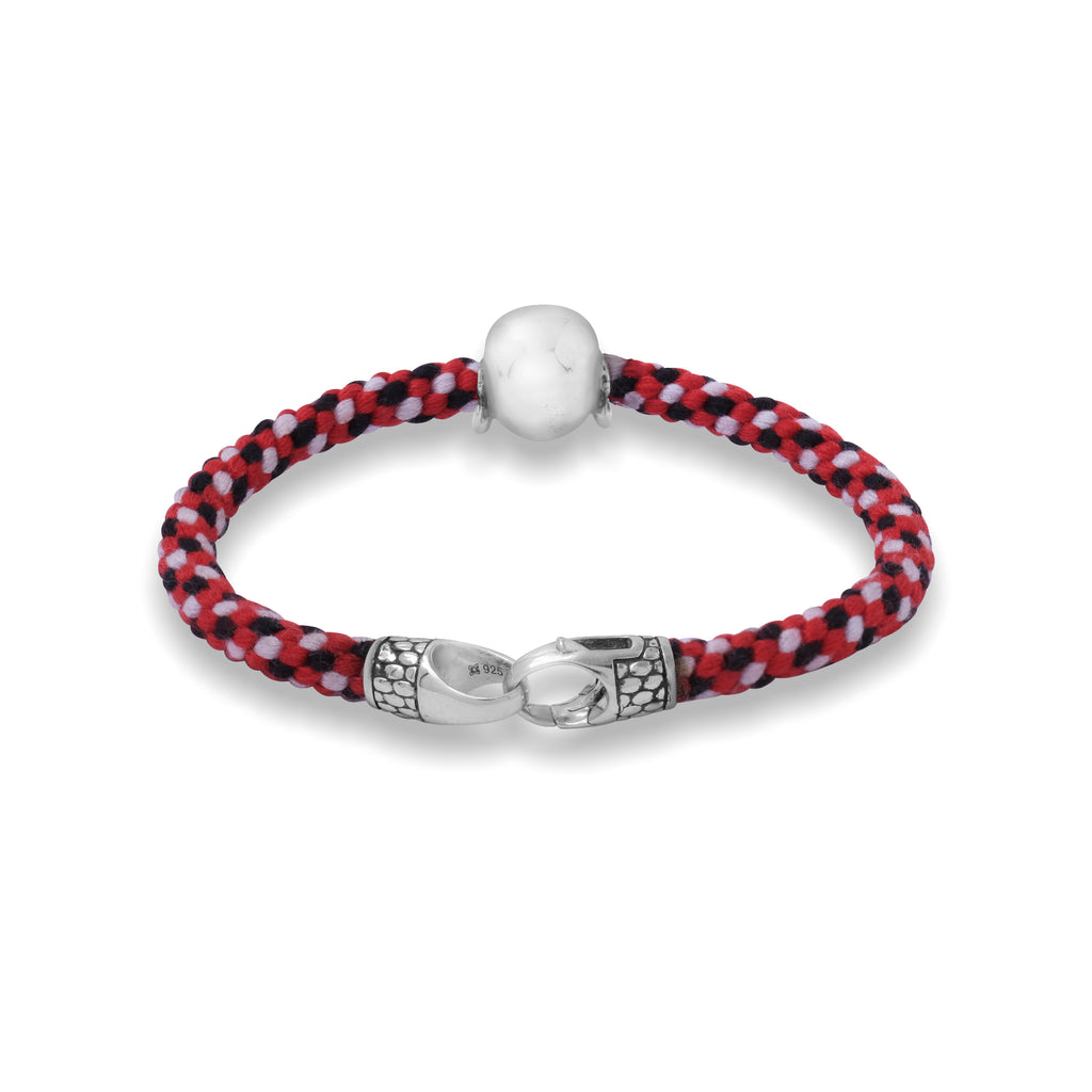 925 Sterling Silver Oxidized Black Braided Rope Buddha Collection Bracelet