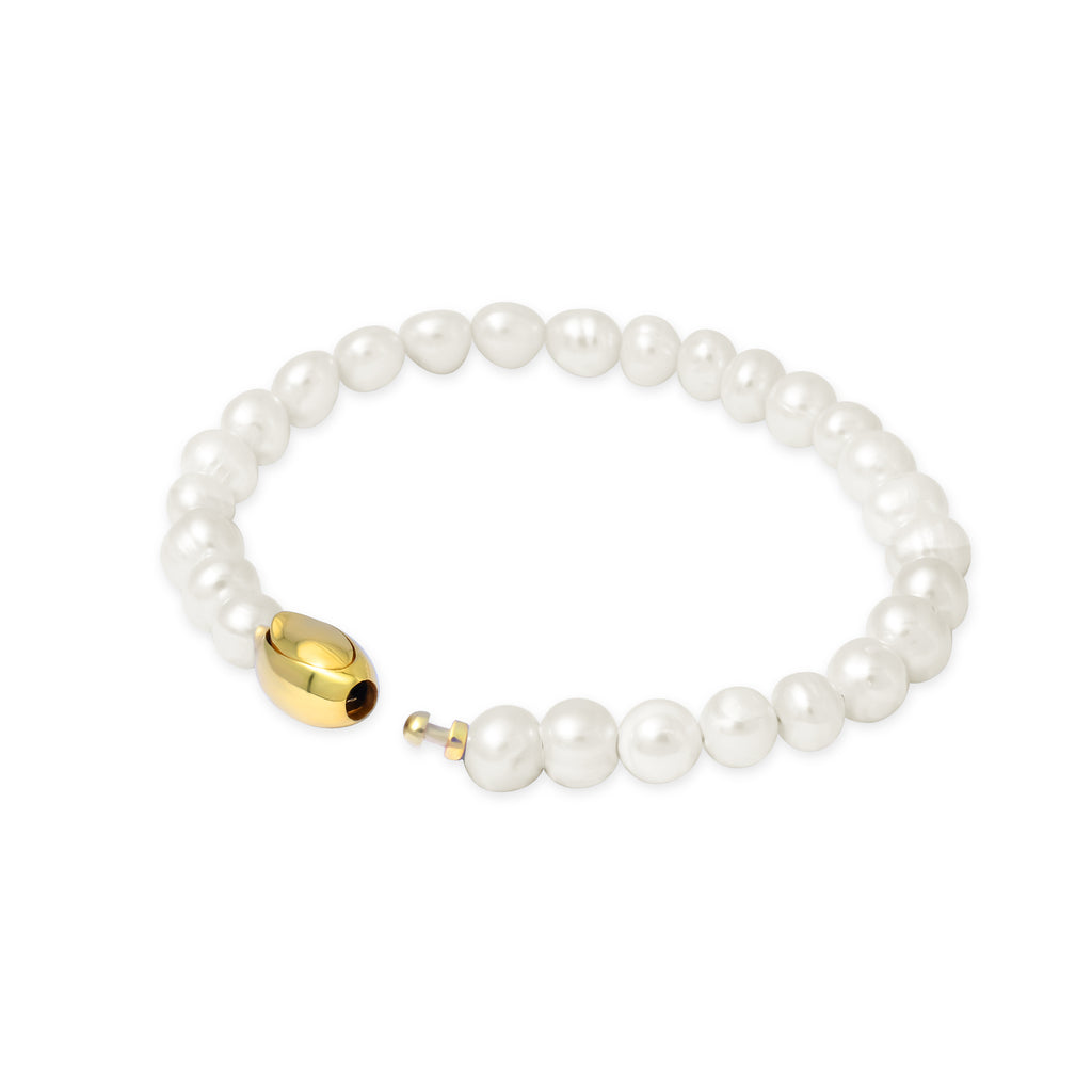 Lumine Pearl Sterling Silver 925 Classic Gold Plated Bracelet
