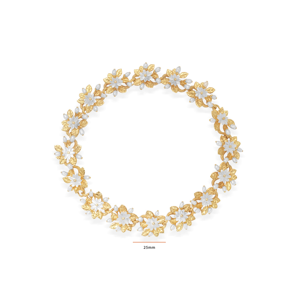 Kalung Choker Multifungsi Perak Koleksi Mutiara Melati Sterling Silver 925 Gold Plated