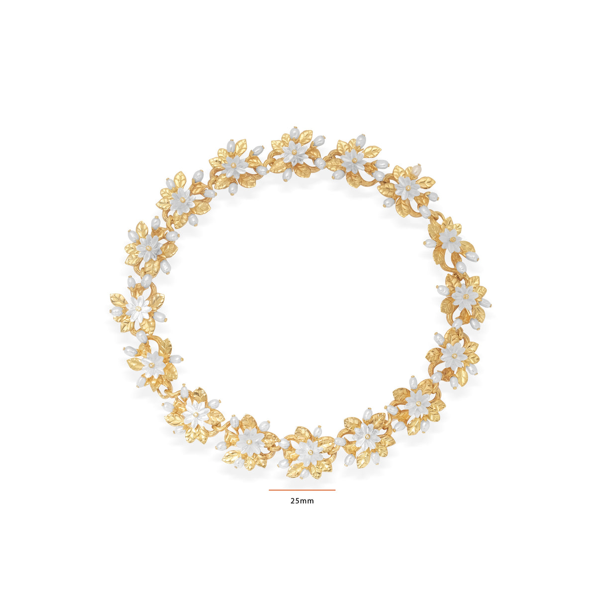 Kalung Choker Multifungsi Perak Koleksi Mutiara Melati Sterling Silver 925 Gold Plated