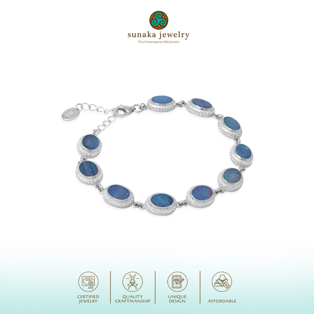 Gelang Chain 1 Koleksi Opal Perak 925