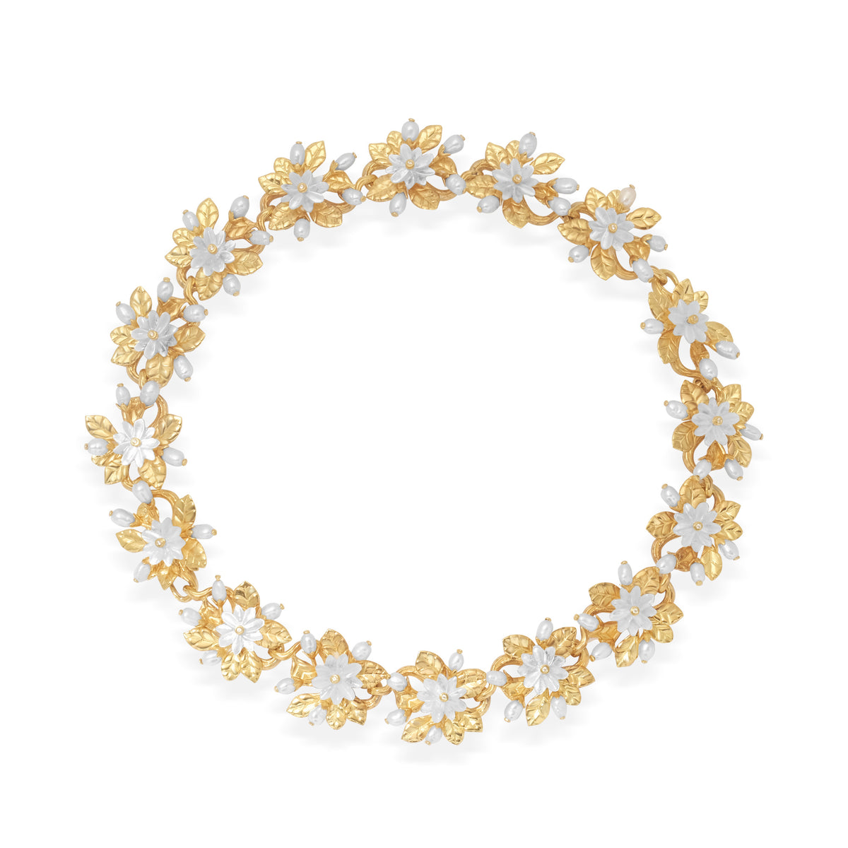Kalung Choker Multifungsi Perak Koleksi Mutiara Melati Sterling Silver 925 Gold Plated