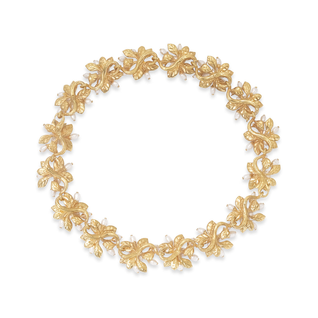 Kalung Choker Multifungsi Perak Koleksi Mutiara Melati Sterling Silver 925 Gold Plated