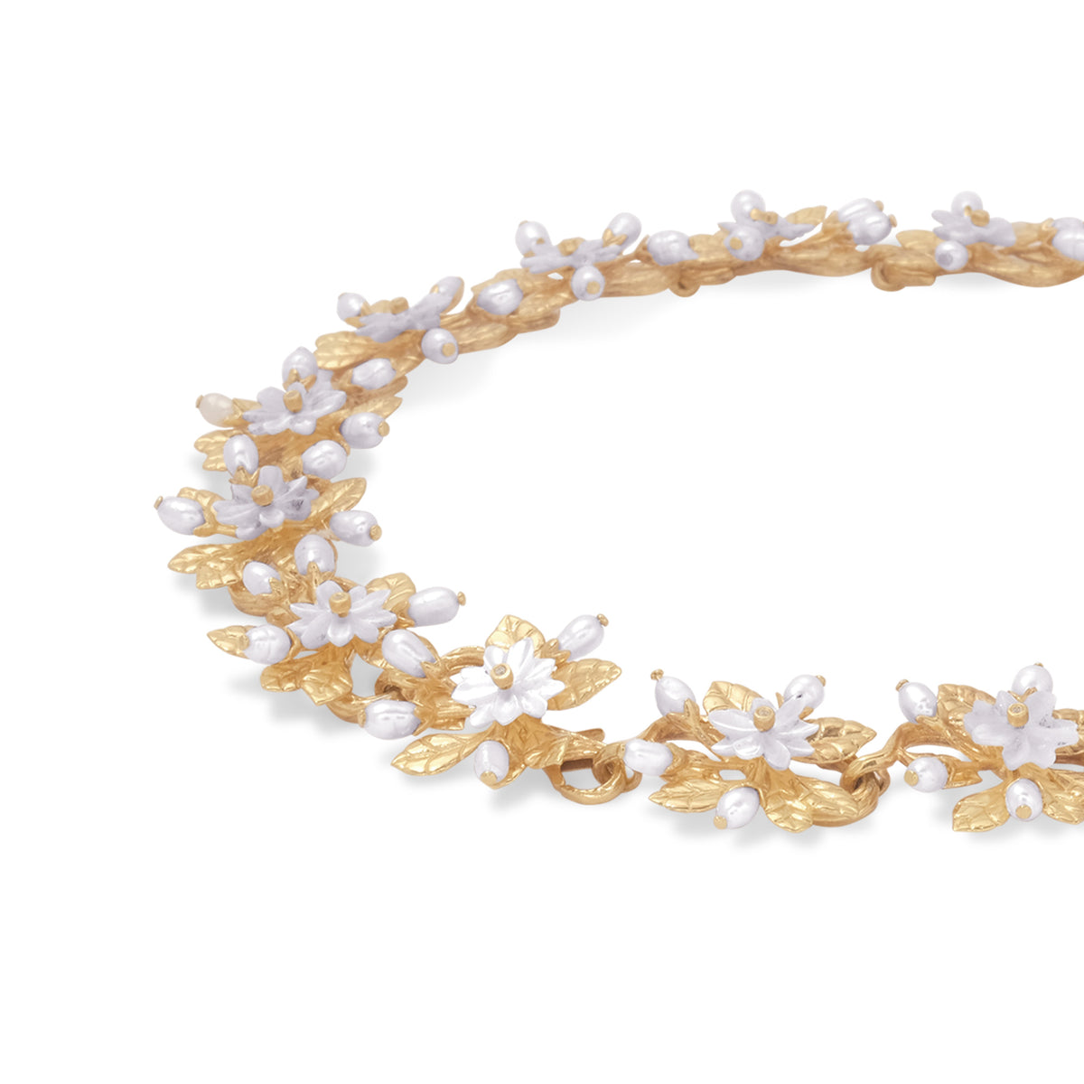 Kalung Choker Multifungsi Perak Koleksi Mutiara Melati Sterling Silver 925 Gold Plated