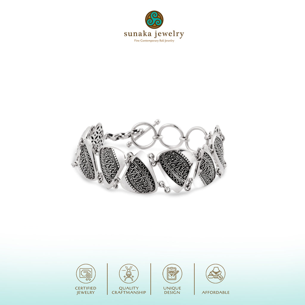 Gelang Rantai Silver 925 Koleksi Batik Indonesia