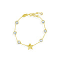 Celestial Moon Star Collection Sterling Silver 925 Bracelet
