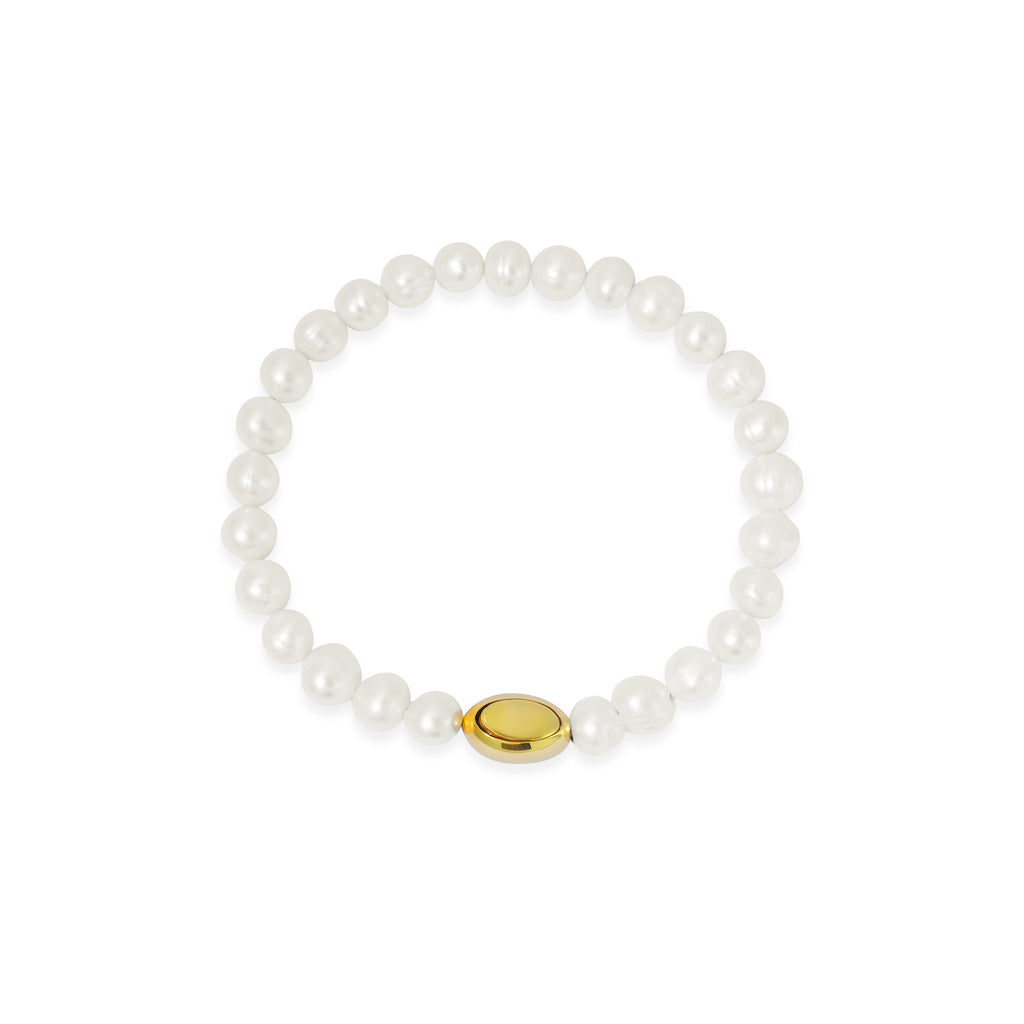 Lumine Pearl Sterling Silver 925 Classic Gold Plated Bracelet