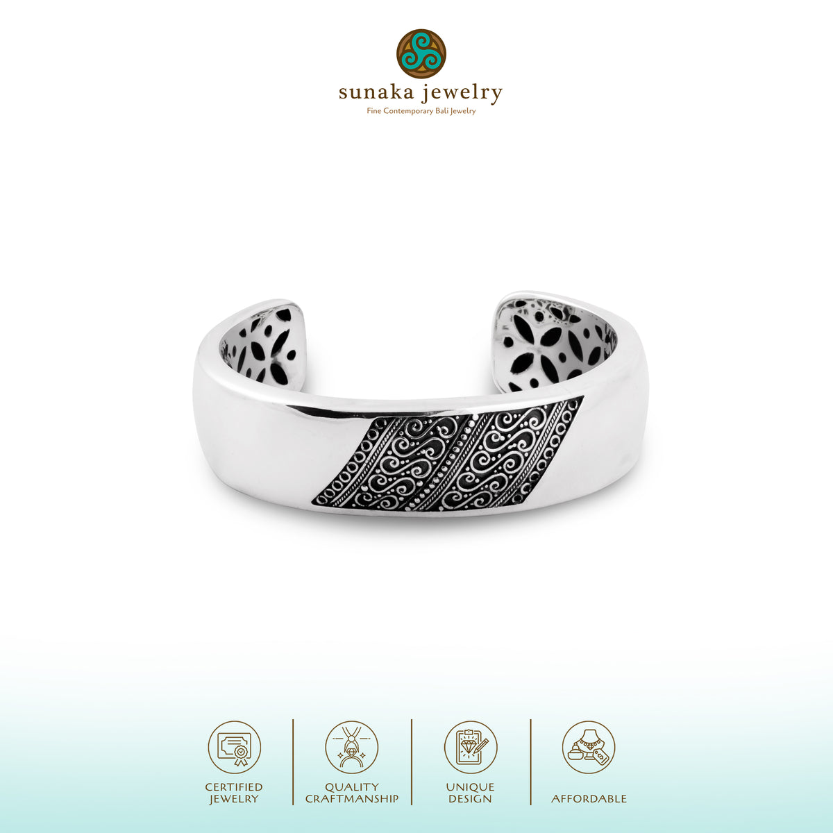 Gelang Bangle Koleksi Batik Indonesia Sterling Silver 925