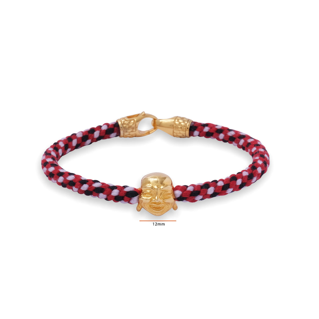 925 Sterling Silver Oxidized Black Braided Rope Buddha Collection Bracelet