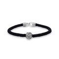 925 Sterling Silver Barong Braided Rope Black Oxidized Bracelet