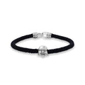 925 Sterling Silver Oxidized Black Braided Rope Buddha Collection Bracelet