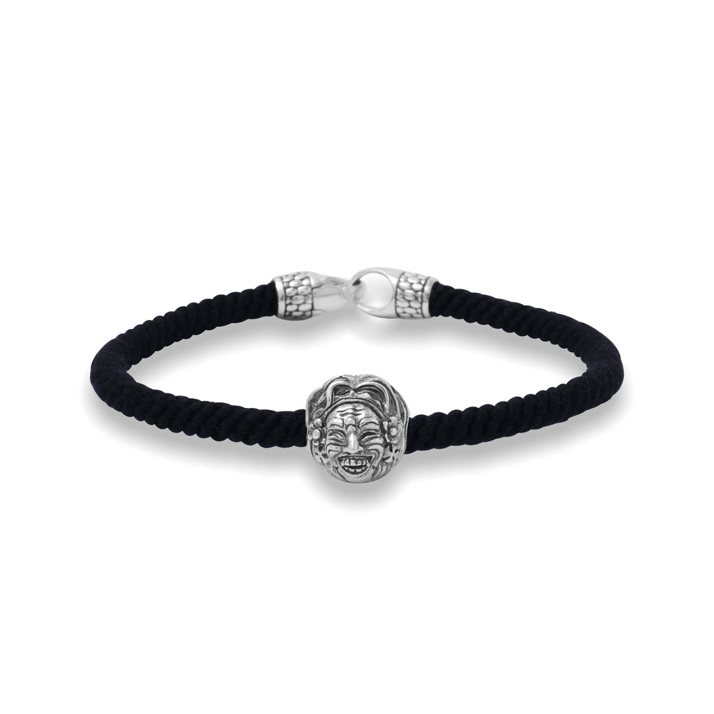 925 Sidhakarya Sterling Silver Oxidized Black Braided Rope Collection Bracelet