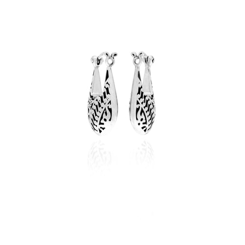 925 Silver Hollow Hoop Earrings Bhineka Collection