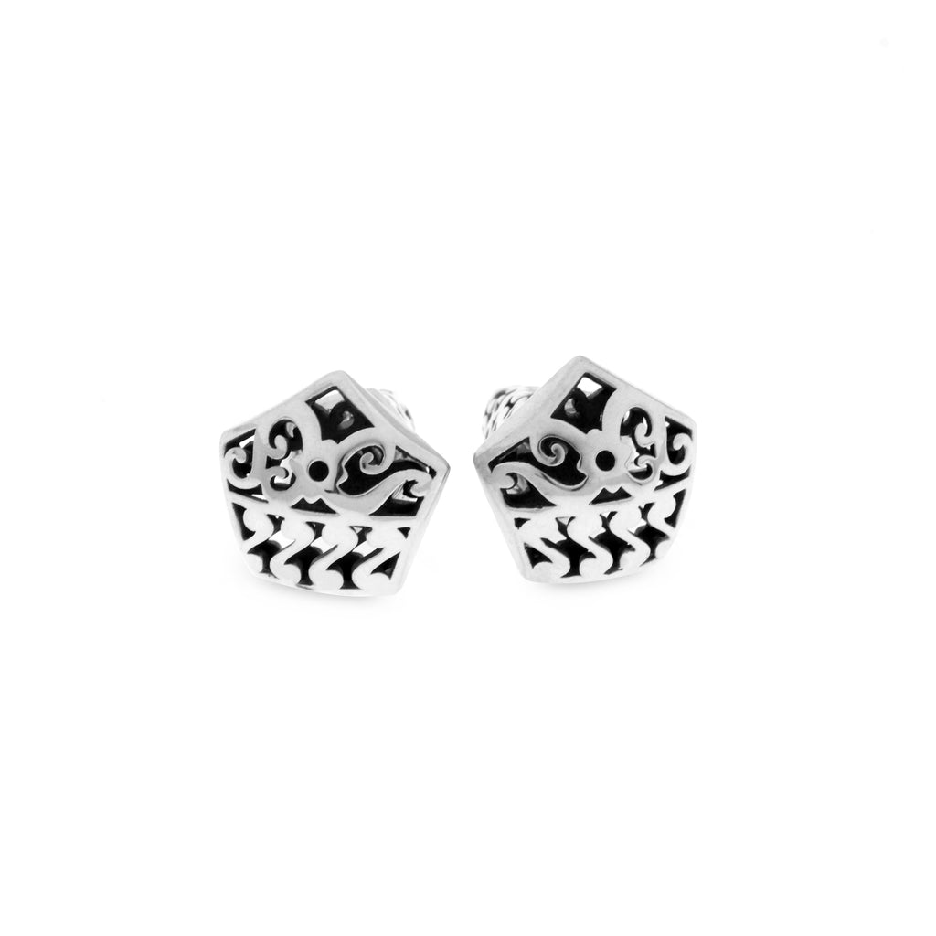 925 Silver Pentagon Subeng Earrings Bhinneka Collection