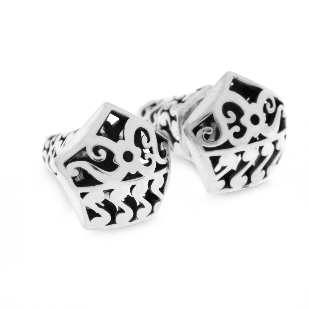 925 Silver Pentagon Subeng Earrings Bhinneka Collection