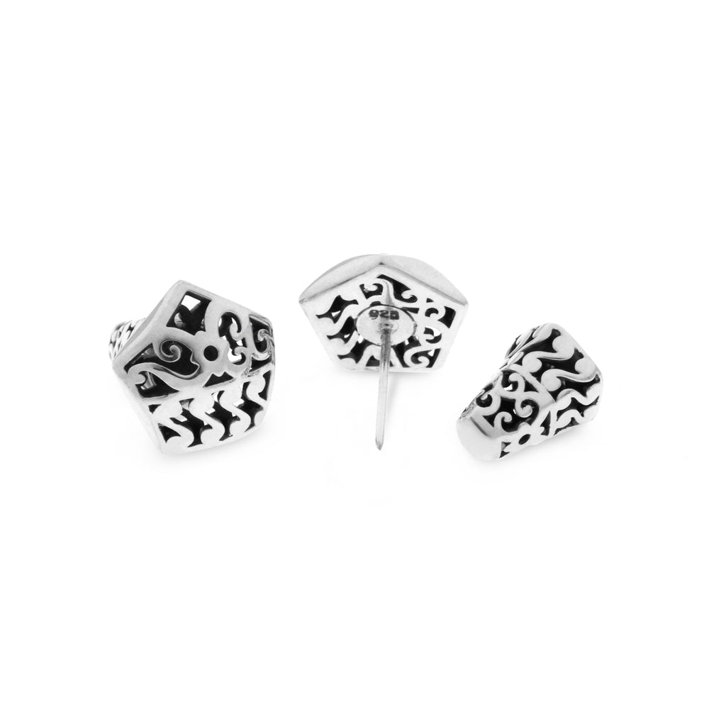 925 Silver Pentagon Subeng Earrings Bhinneka Collection