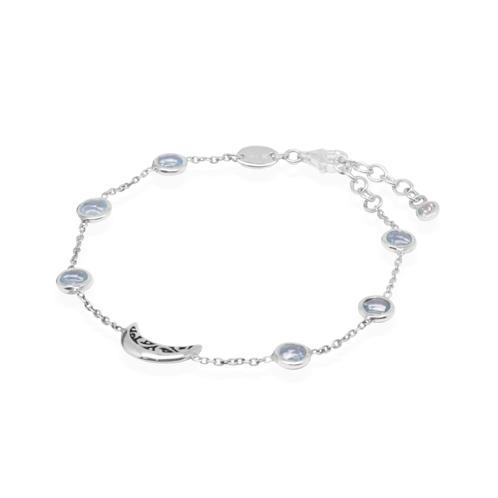 Celestial Moon Star Collection Sterling Silver 925 Bracelet