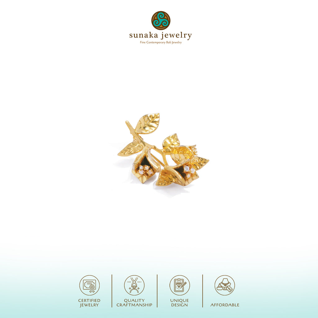 Sterling Silver 925 Bougainvillea Brooch