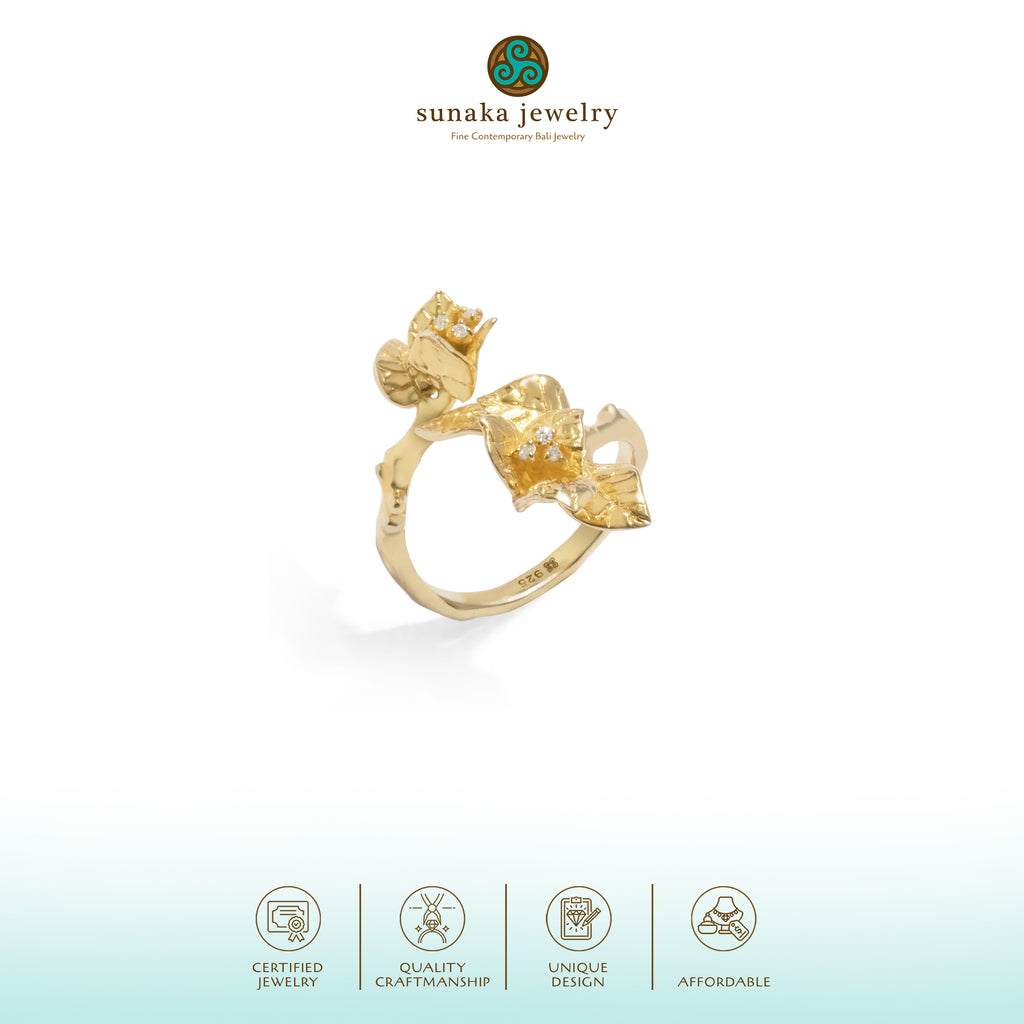 Bougainvillea Split Ring Sterling Silver 925