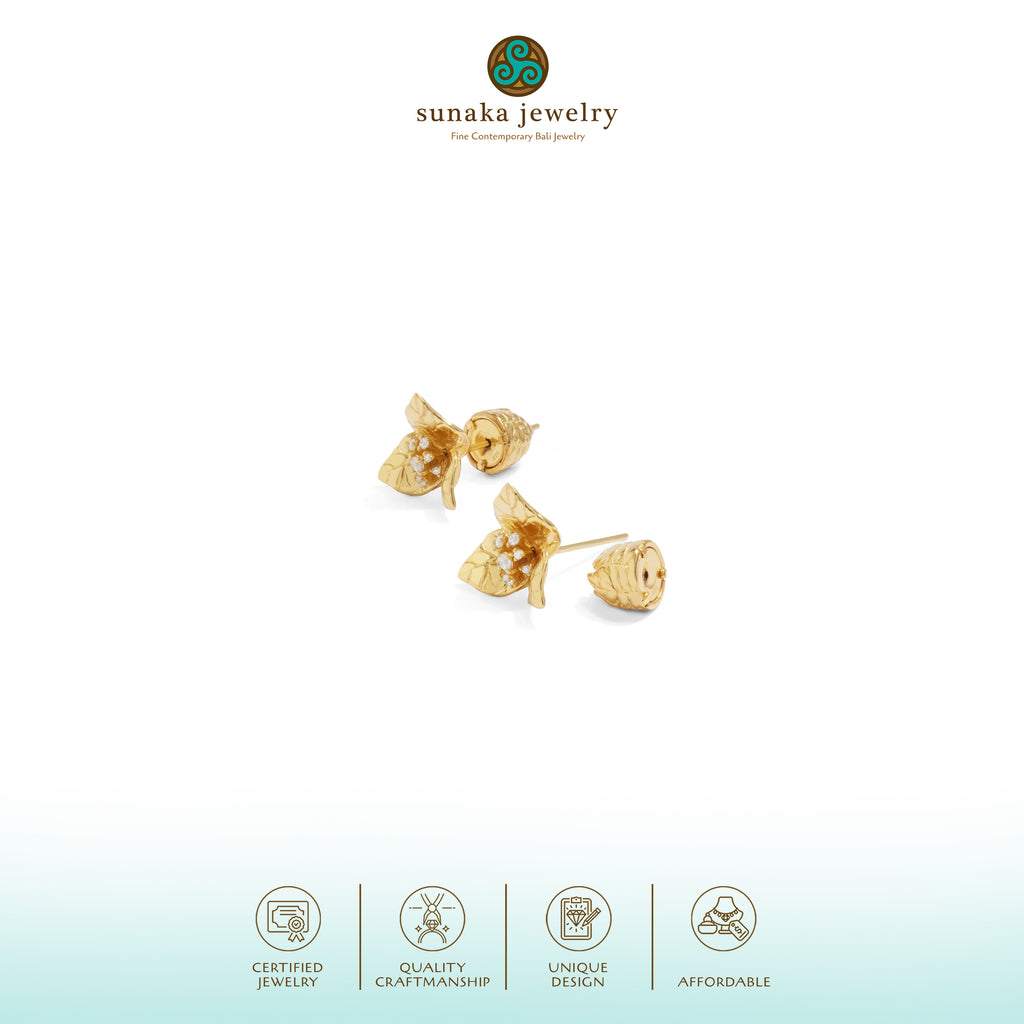Anting Stud Mini Perak 925 Koleksi Bougenville
