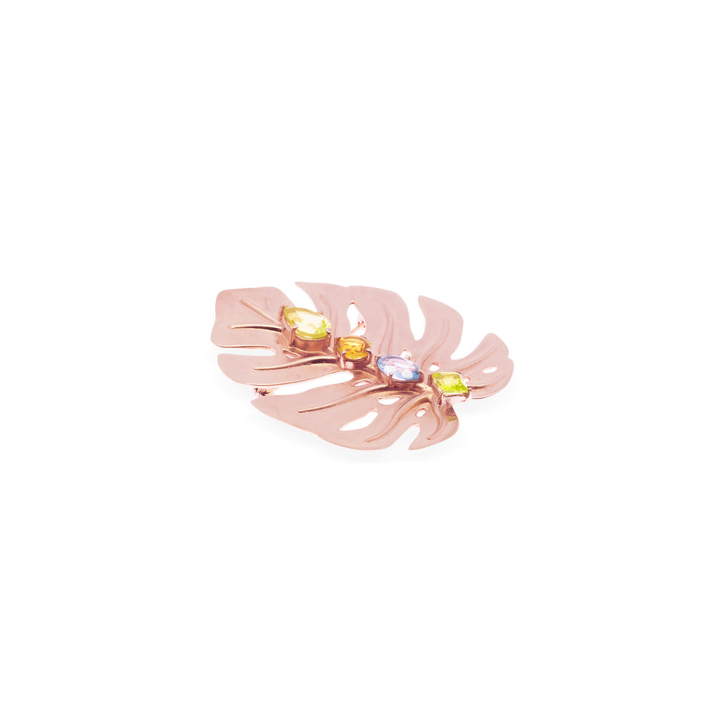 Bross Perak 925 Koleksi Monstera Rose Gold Plated