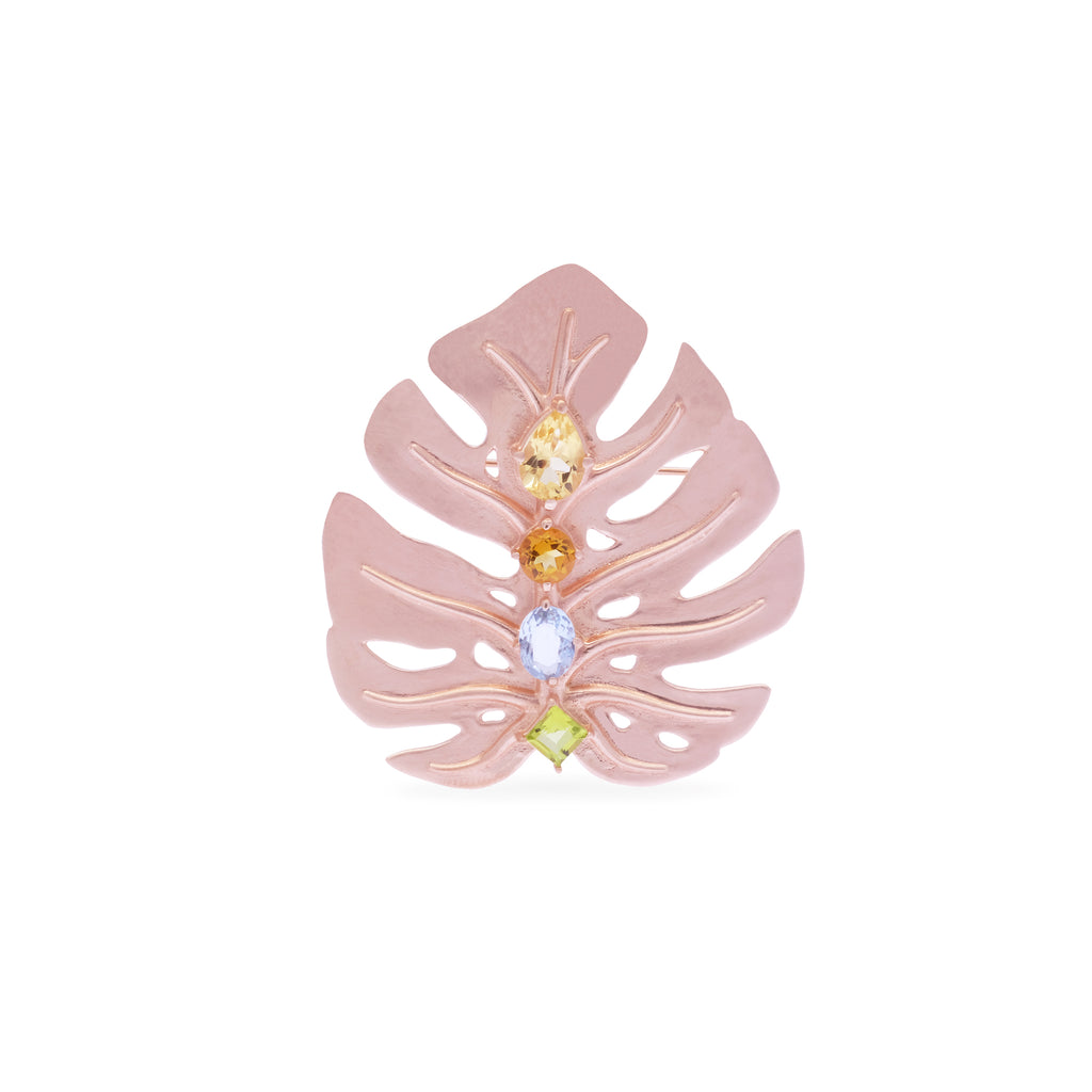Bross Perak 925 Koleksi Monstera Rose Gold Plated