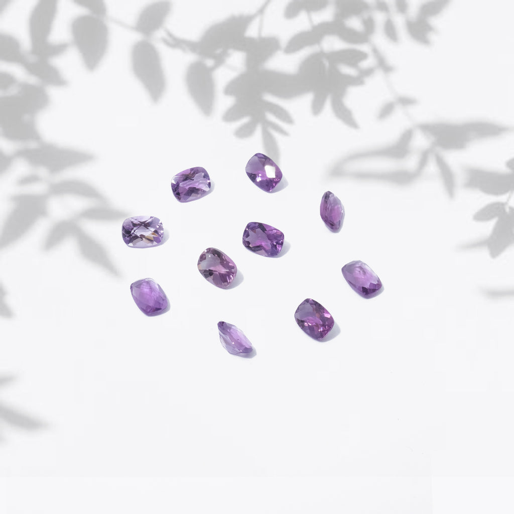 Gemstone Amethyst Purple Sapphire Cushion Checker Board 5x7 mm