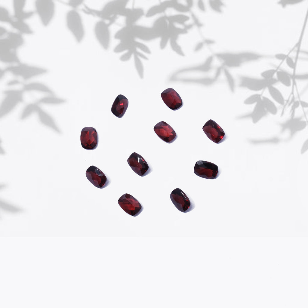 Garnet Gemstone Cushion Checkerboard 5x7 mm