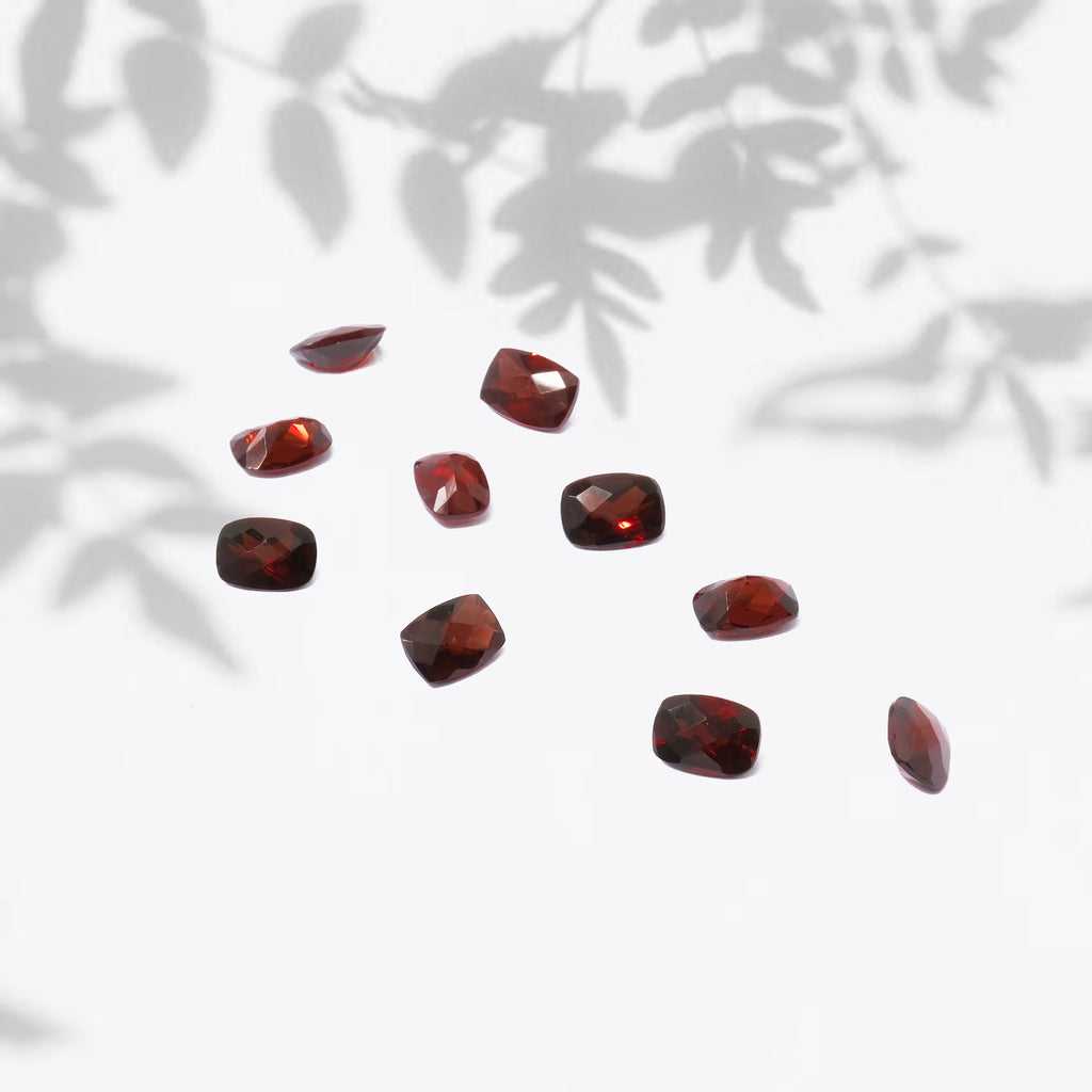 Garnet Gemstone Cushion Checkerboard 5x7 mm