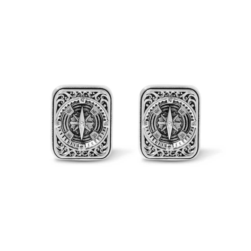 Sterling Silver Compass Collection Cufflinks
